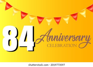 84 year anniversary celebration, vector design for celebrations, invitation cards and greeting cards