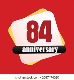 84 year anniversary celebration, vector design for celebrations, invitation cards and greeting cards