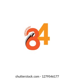 84 Year Anniversary Vector Template Design Illustration