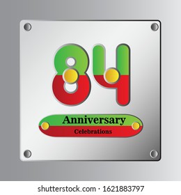 84 Year Anniversary Vector Template Design Illustration