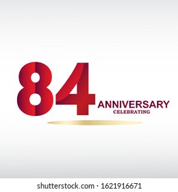 84 Year Anniversary Vector Template Design Illustration