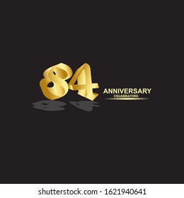 84 Year Anniversary Vector Template Design Illustration