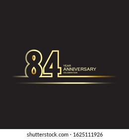 84 Year Anniversary Vector Template Design Illustration