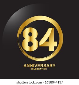 84 Year Anniversary Vector Template Design Illustration