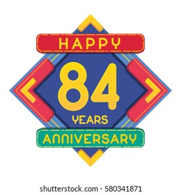 84 Years Anniversary Celebration Design.