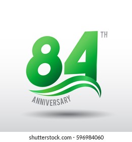 84 Years Anniversary Celebration Design logo