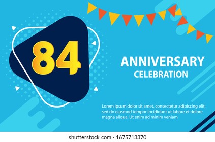 84 years anniversary celebration logo vector template design