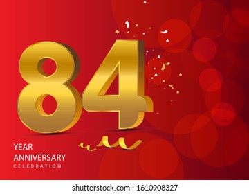 84 Years Anniversary Celebration Vector Template Design Illustration