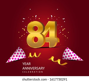 84 Years Anniversary Celebration Vector Template Design Illustration