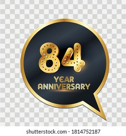84 Years Anniversary Celebration Vector Template Design Illustration