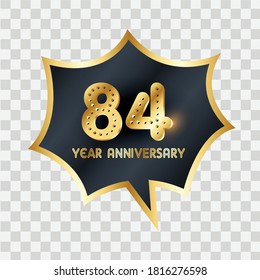 84 Years Anniversary Celebration Vector Template Design Illustration