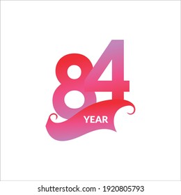 Ilustración de diseño de plantillas vectoriales de celebración de 84 años