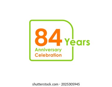 Celebración de 84 años Vector Template Design Illustration