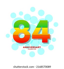 84 Years Anniversary Celebration Vector Template Stock Vector (Royalty ...