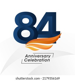 84 years anniversary design template. vector template illustration