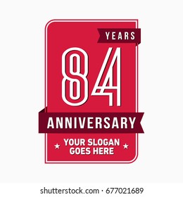 84 years anniversary design template. Vector and illustration.