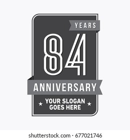 84 years anniversary design template. Vector and illustration.