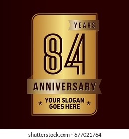 84 years anniversary design template. Vector and illustration.