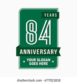 84 years anniversary design template. Vector and illustration.