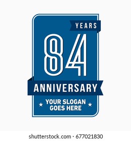 84 years anniversary design template. Vector and illustration.