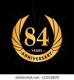 84 years anniversary. Elegant anniversary design. 84 years logo.