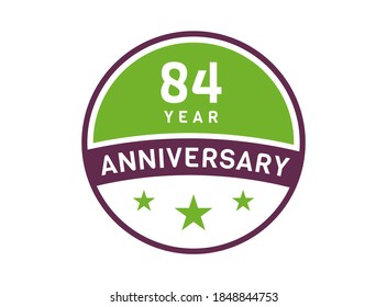 84 years anniversary image, 84 year Anniversary logo isolated on white background