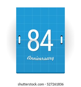 84 Years Anniversary Logo Designed like Flip Calendar