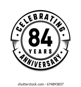 84 years anniversary logo template. Vector and illustration.