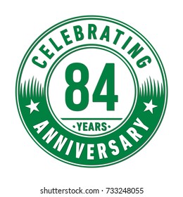 84 years anniversary logo template. Vector and illustration.