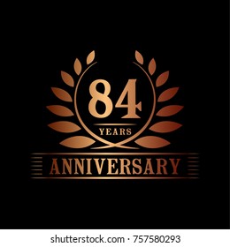 84 years anniversary logo template.
