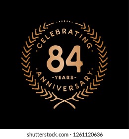 84 years design template. 84th vector and illustration.