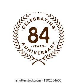 84 years design template. 84th vector and illustration.
