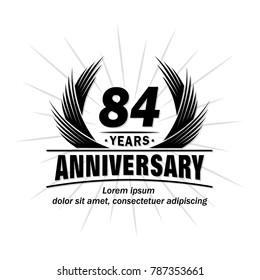 84 years design template. Anniversary vector and illustration template.
