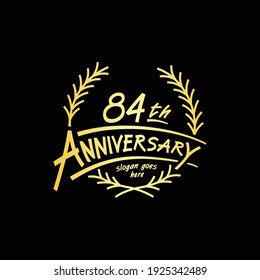 84 years design template. Vector and illustration. 84th years logo.