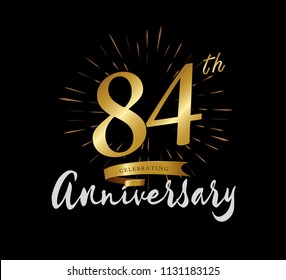 84 Years Gold Anniversary Celebration Simple Stock Vector (Royalty Free ...