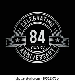 84 years logo design template. 84th anniversary vector and illustration.