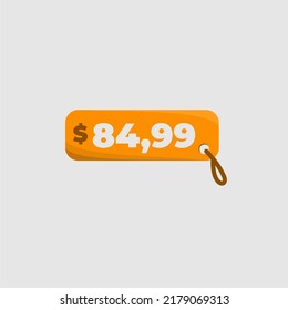 $84.99 price tag icon vectorized orange