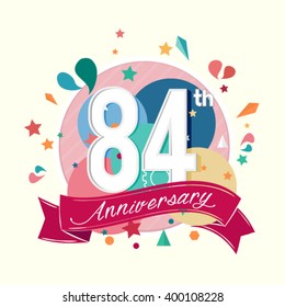 84th anniversary with abstract background