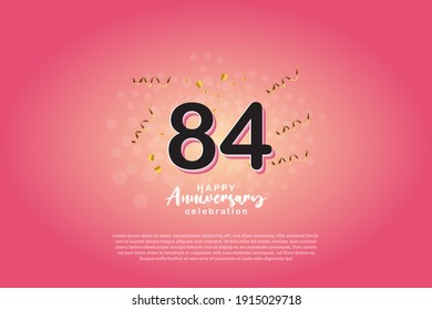 84th anniversary background with 3D number illustration