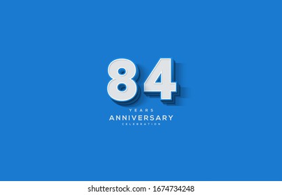 84th  anniversary background with illustrations of white numbers along with the writing below.