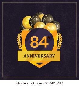 84. Jubiläum Celebration Design, Vektorgrafik Design.

