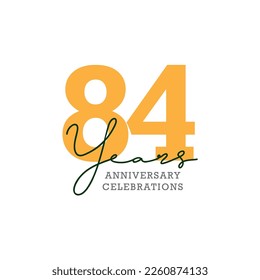 84th anniversary celebration logo design. Vector Eps10