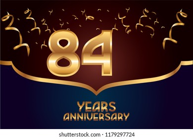 84th Anniversary gold numbers. background for anniversary