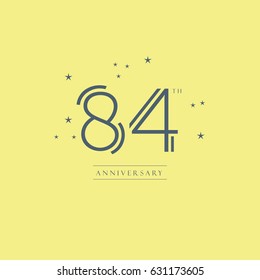 84th anniversary logo design template