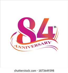 Diseño vectorial del logo de 84 años
