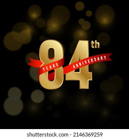 84th Anniversary logotype. Anniversary celebration template design for booklet, leaflet, magazine, brochure poster, banner, web, invitation or greeting card. Vector illustrations.