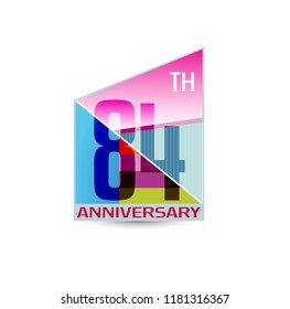 84th anniversary logotype design colorful geometric style fot use in party, birthday and celebration purpose. vector design isolated on white background