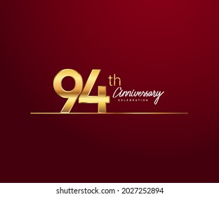 84th anniversary logotype with golden color and underline design isolated on red color. vector anniversary for celebration, invitation card, and greeting card