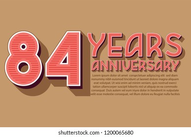 84th Anniversary numbers. background for anniversary