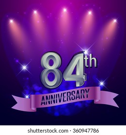 84th Anniversary, Party poster, banner or invitation - background glowing element. Vector Illustration.